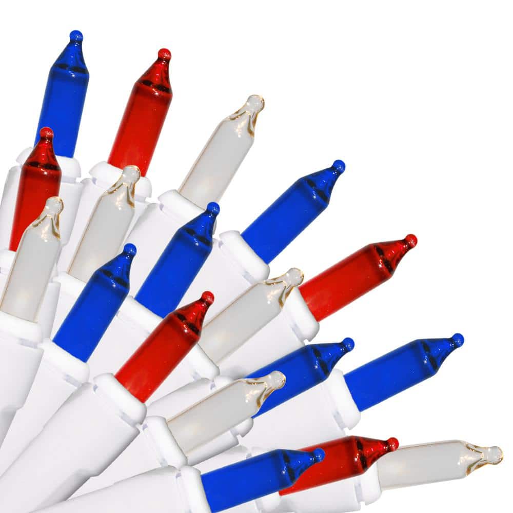 22.42 ft. 100-Count Patriotic Red/White/Blue Lights - Hercitys