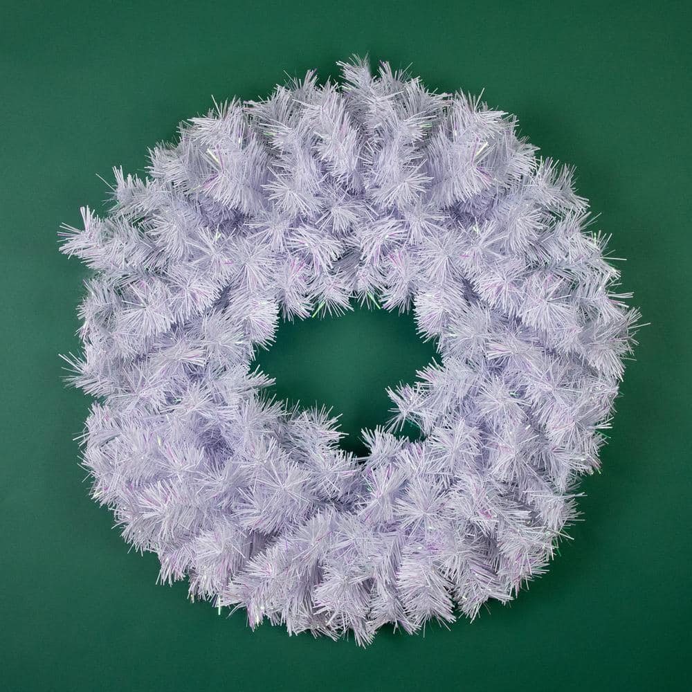18 in. Unlit Spruce Artificial Christmas Wreath, Icy White - Hercitys