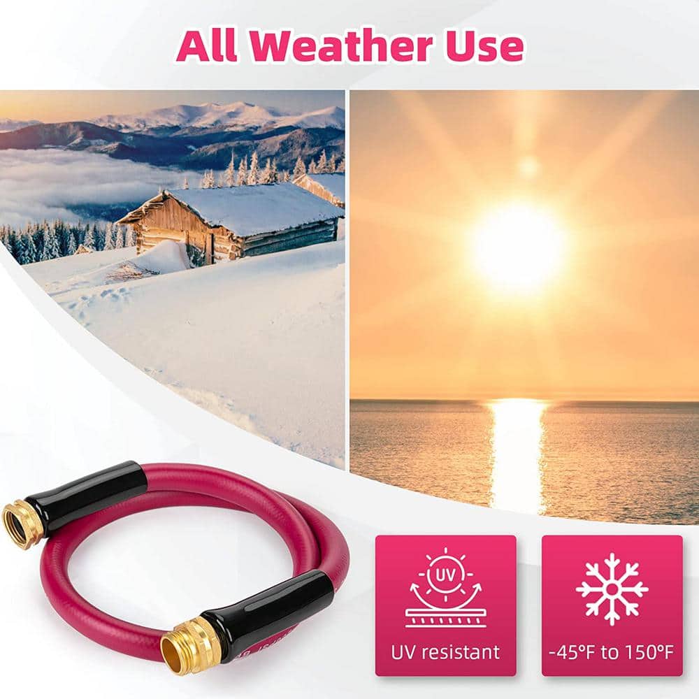 5/8 in x 10 ft., Heavy-Duty Durable Anti Kink Flexible Garden Water Hose, All-Weather Lightweight Water Hose - Hercitys