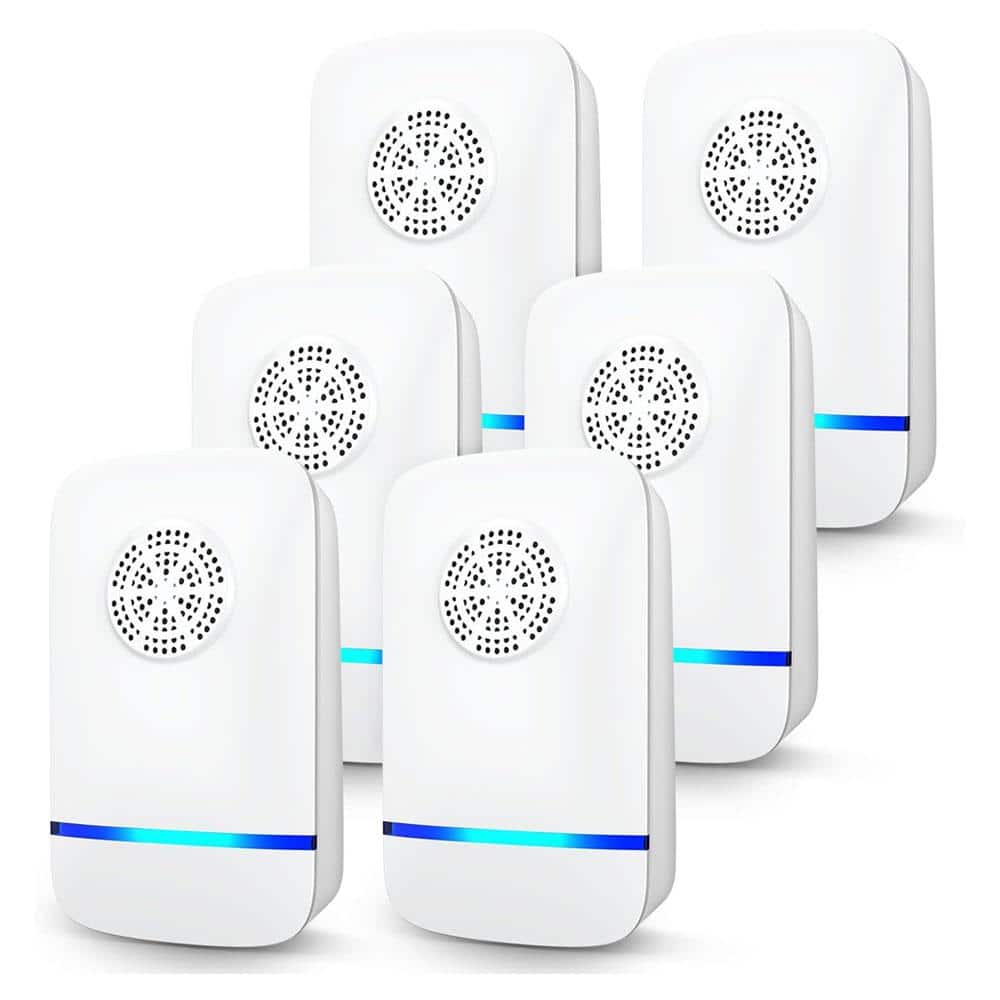 5-Watt White Indoor Ultrasonic Pest Control Repeller, Electronic Pest Repellent Plug in for Mice,Roach,Mosquito(6-Pack) - Hercitys