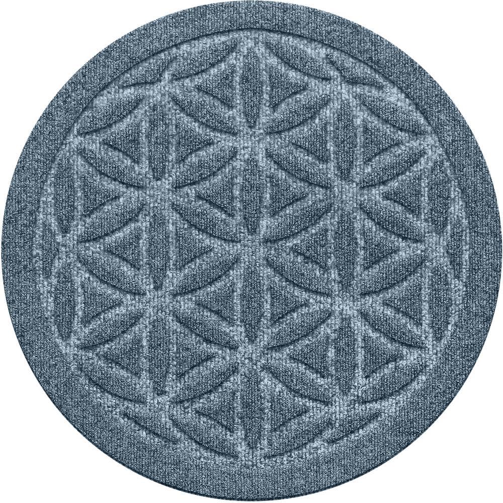 “Waterhog Flower of Life Bluestone 17 in. x 17 in. Polyester Rubber Indoor/Outdoor Plant Trivet Floor Mat (Set of 2)” - Hercitys