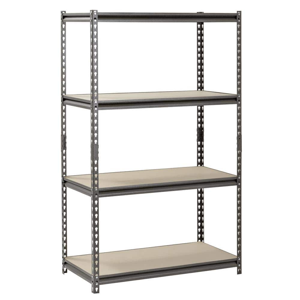 4-Shelf Boltless Adjustable Metal Garage Storage Shelving Unit in Silver Vein (36 in. W x 60 in. H x 18 in. D) - Hercitys