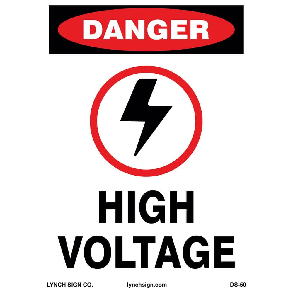 10 in. x 14 in. High Voltage Sign Printed on More Durable, Thicker, Longer Lasting Styrene Plastic - Hercitys