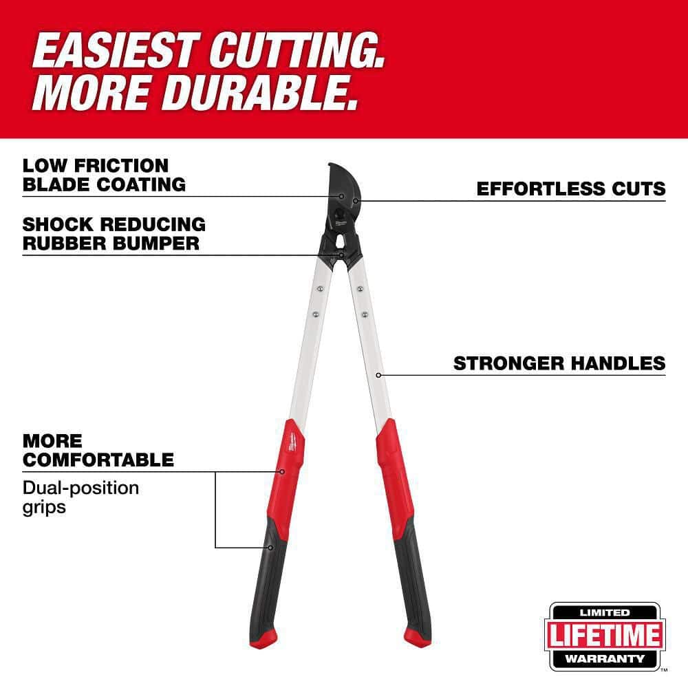 2 in. Cut Capacity High Carbon Steel Blade, 32 in. Bypass Lopper with Dual-Position Grips - Hercitys