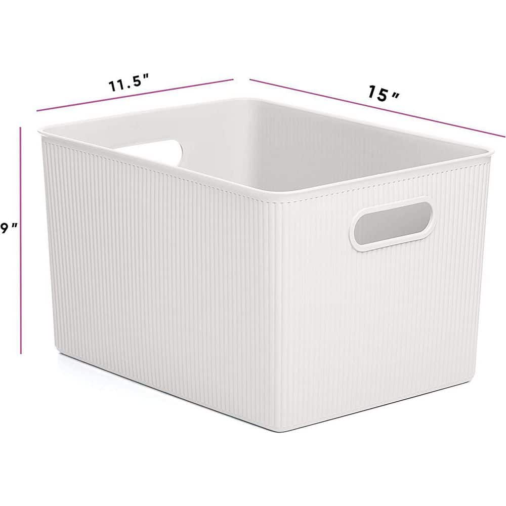 23 Qt. Storage Bin White with Matching Lid - Hercitys