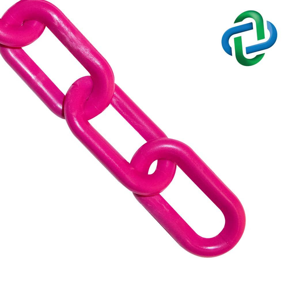 2 in. (54 mm) x 100 ft. Safety Pink Heavy-Duty Plastic Barrier Chain - Hercitys