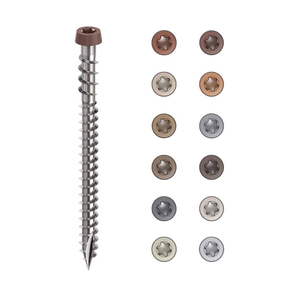 #10 2-1/2 in. 316 Stainless Steel Star Drive Brown Composite Deck Screws (350-Count) - Hercitys