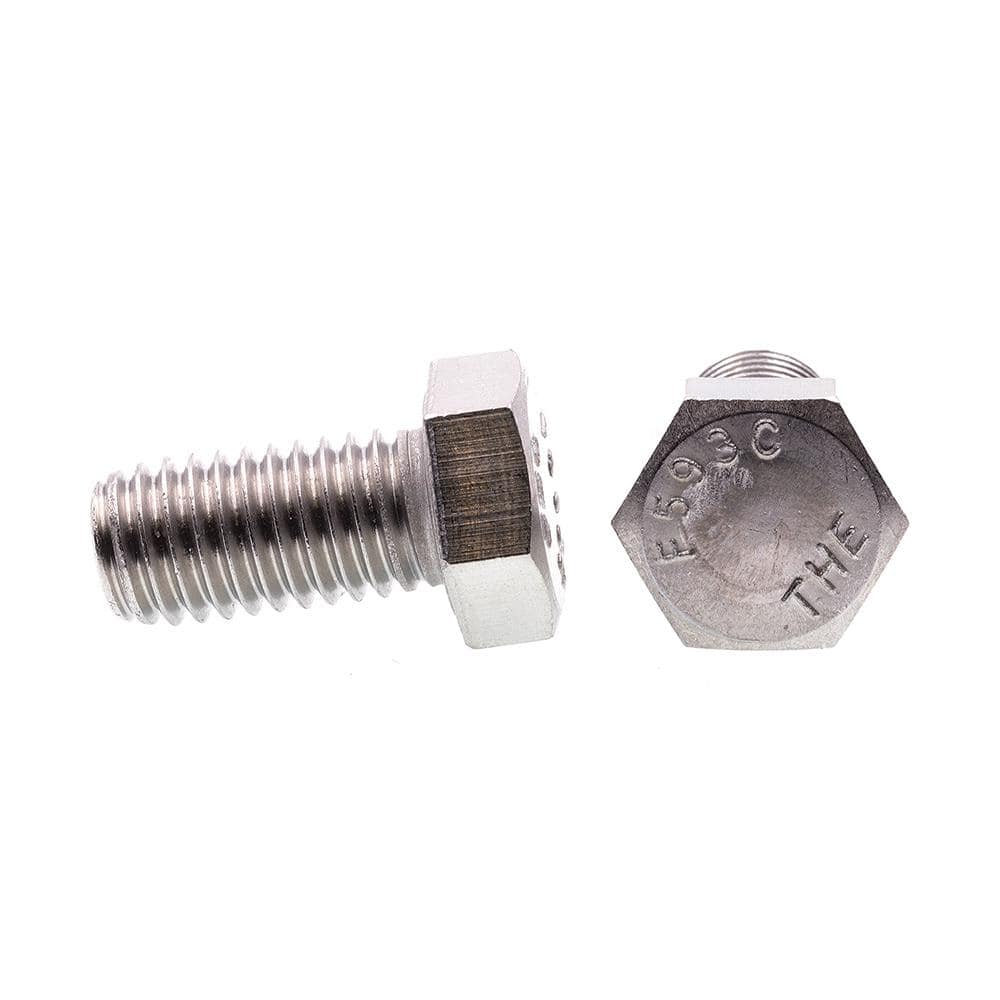 1/2 in.-13 x 1 in. Grade 304 Stainless Steel Hex Bolts (25-Pack) - Hercitys