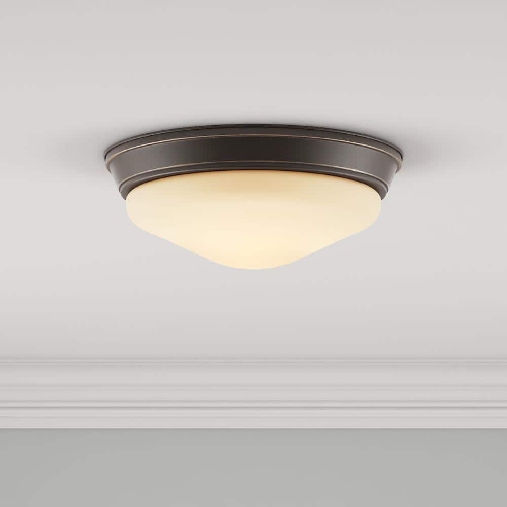 11 in. 1-Light Antique Bronze Integrated LED Flush Mount - Hercitys