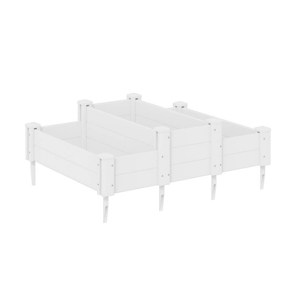 35.4 in.x 35.4 in.x 11.8 in. White Metal Modular Garden Fence Panel-Durable, Easy to Install & Soil Improvement Solution - Hercitys