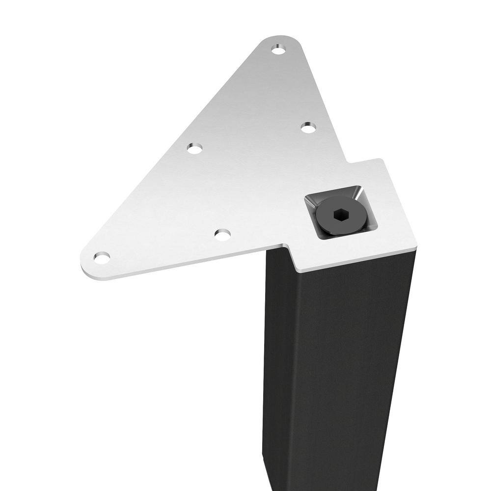 (4-Pack) 7 7/8 in. (200 mm) Matte Black Metal Square Furniture Leg with Leveling Glide - Hercitys
