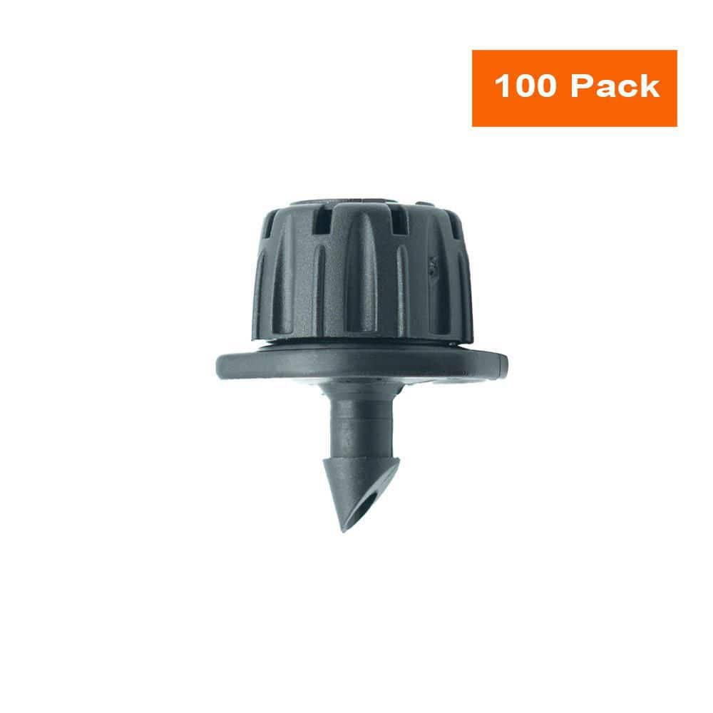 0-14 GPH Adjustable Dripper on Barb 360 Degree Emitter Fits All Tubing Sizes(100-Pack) - Hercitys