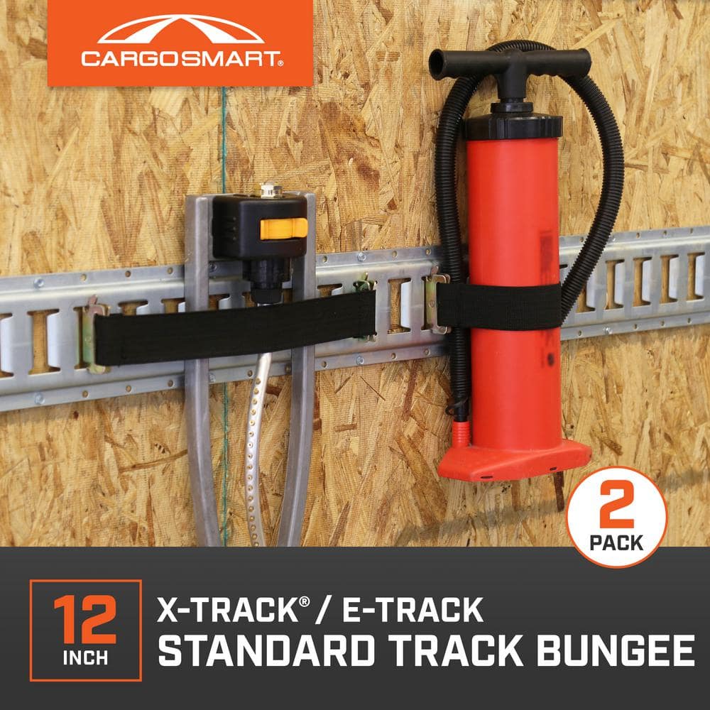 12 in. Black Standard Track Bungee for E-Track and X-Track – 2 pack - Hercitys