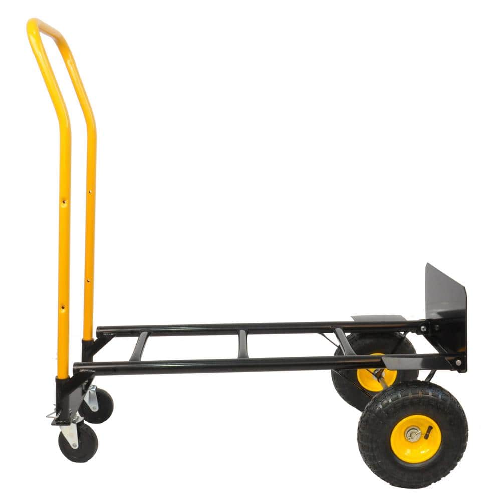2.31 cu. ft. Metal Garden Cart Hand Truck with 4 Wheels, 330 lbs. Capacity, for Moving, Warehouse, Garden, Grocery - Hercitys