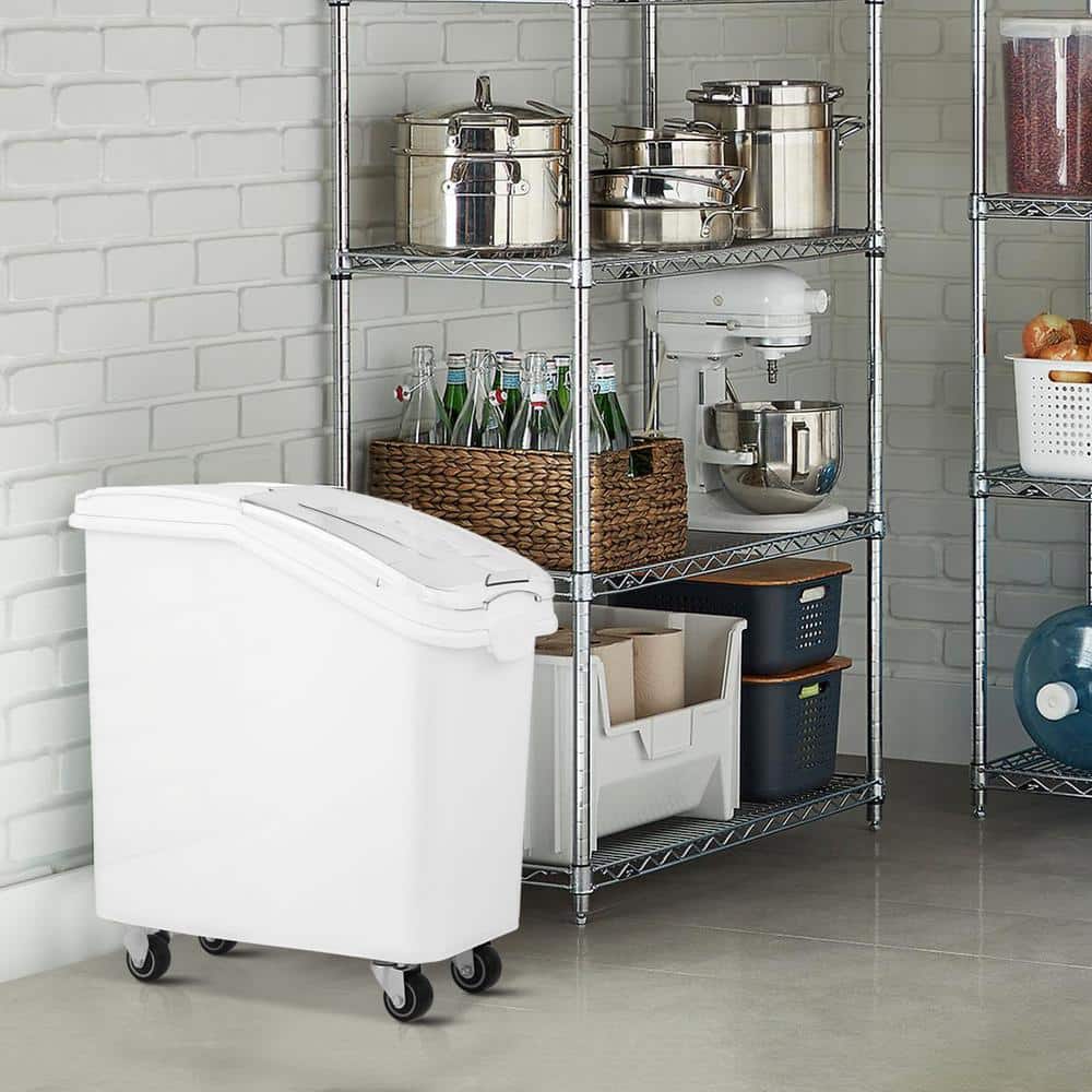 27 gal. /100 L Large Capacity Rice Storage Container, for Dog Food, Kitchen Grains, Scoop, Airtight Lid, 1-Pack - Hercitys