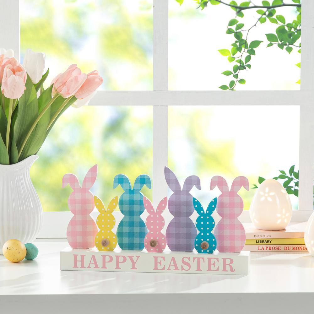 11.75 in. L Easter Wooden Bunny Family Table Decor - Hercitys