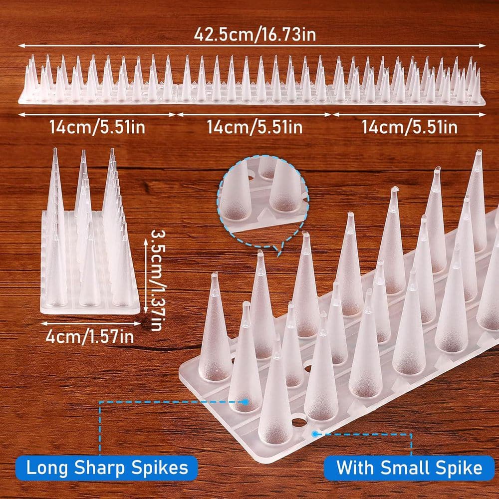 12-Pack Bird Spikes Plastic Fence Spikes for Small Birds Pigeons Squirrels Raccoons No More Bird Nests and Poop - Hercitys