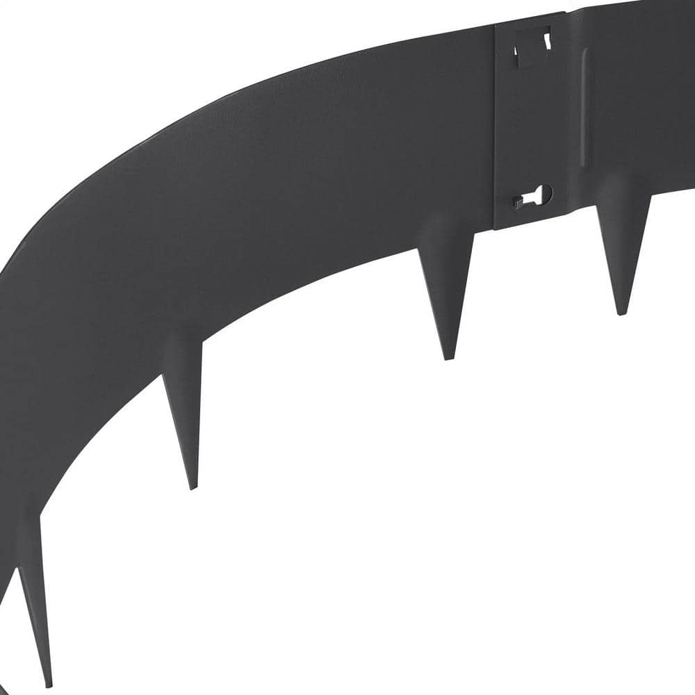 39 in. L x 4 in. H x 0.06 W Black Galvanized Steel Bendable Landscape Edging Borders for Yard, Garden, Lawn (5-Pack) - Hercitys