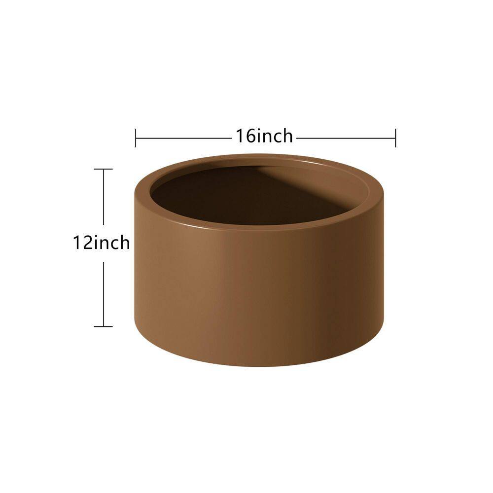 15.50 in. Dia. x 12 in. H. Brown Heavy Duty Corten Metal Round Raised Garden Bed Kit for Outdoor Gardening - Hercitys