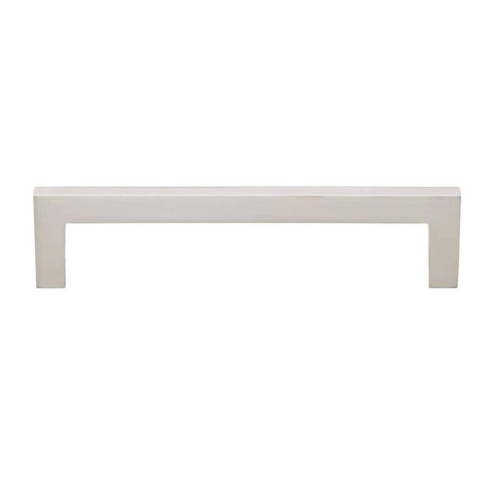 5 in. Center-to-Center Solid Square Slim Satin Nickel Cabinet Bar Pull (10-Pack) - Hercitys