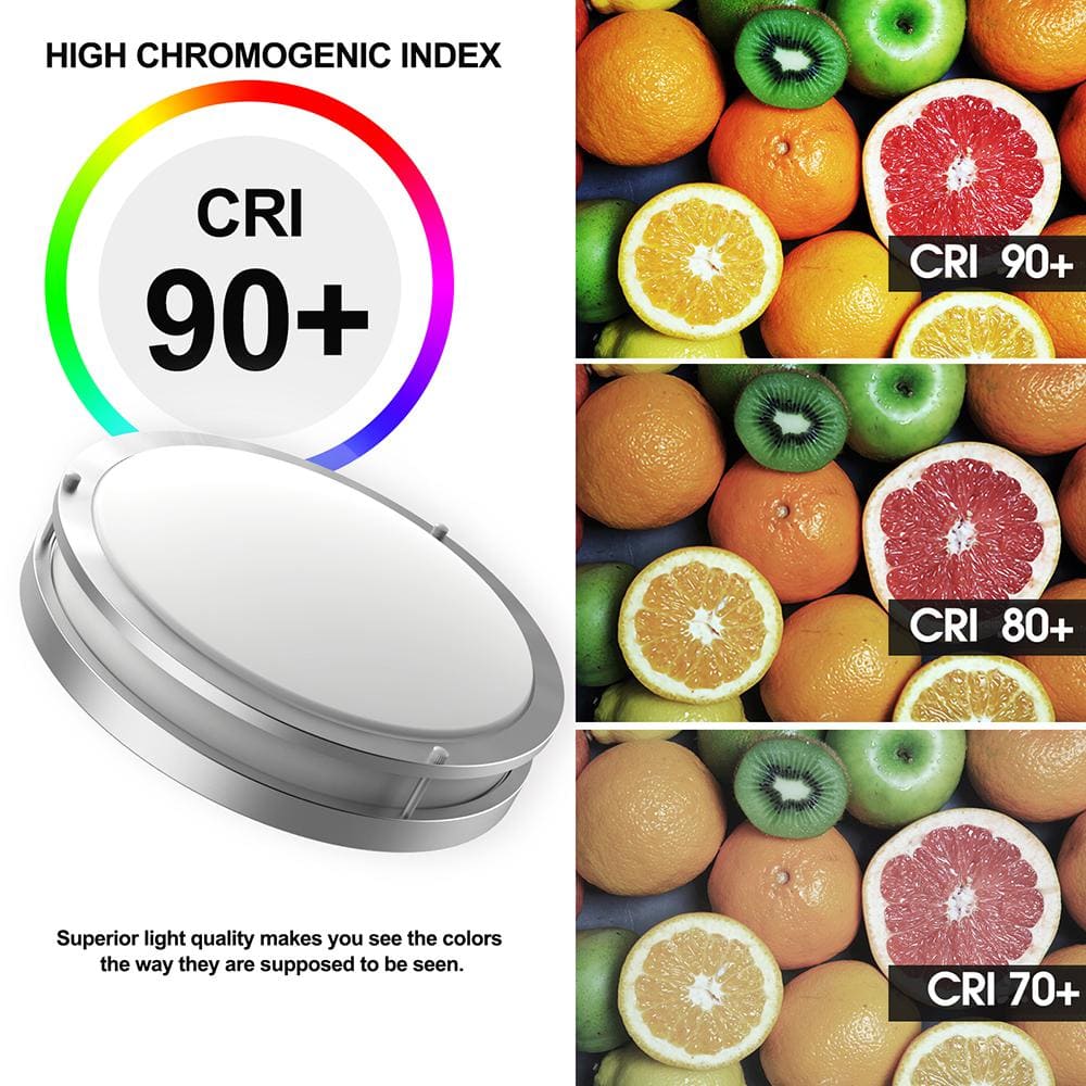 12 in. Brushed Nickel Watt Selectable 5CCT LED Flush Mount Round Double Ring Dimmable Ceiling Light (6-Pack) - Hercitys