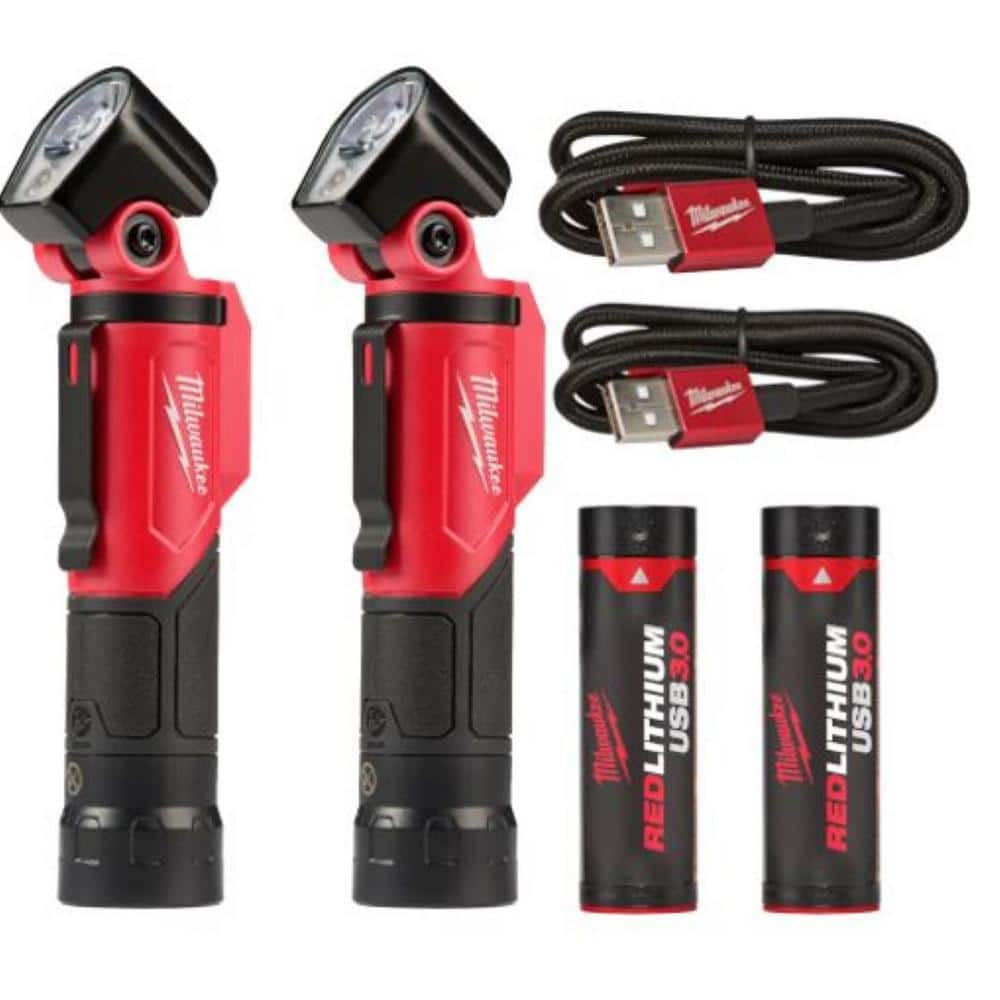 500 Lumens LED Pivoting REDLITHIUM USB Flashlight & 500 Lumens LED Pivoting REDLITHIUM USB Flashlight (2-Pack) - Hercitys
