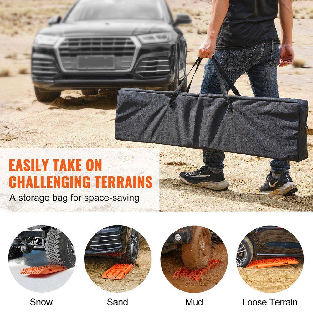 10 TON Traction Boards with PP Material, Recovery Boards for Off-Road Vehicles/ Cars/ Pickups/ SUVs / RVs, Long, Orange - Hercitys