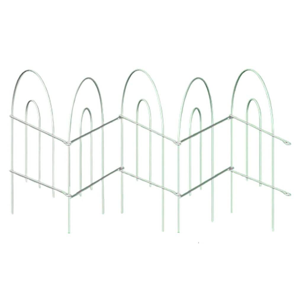 19 in. L x 18 in. H 31-Panels Metal Decorative Garden Fence Border Wire Folding Fences Patio Edging Landscape in White - Hercitys