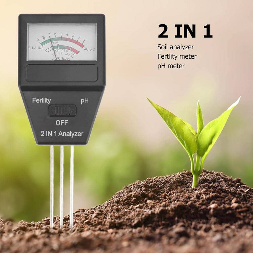 2-in-1 Needle Type Soil Meter Fertility Tester, 3-Probes, Range 1-9, 3-Fertility Levels, for Gardening/Farming - Hercitys