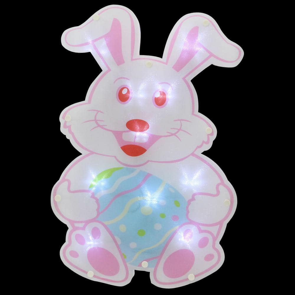 14 in. Battery Operated LED Lighted Easter Bunny Window Silhouette - Hercitys