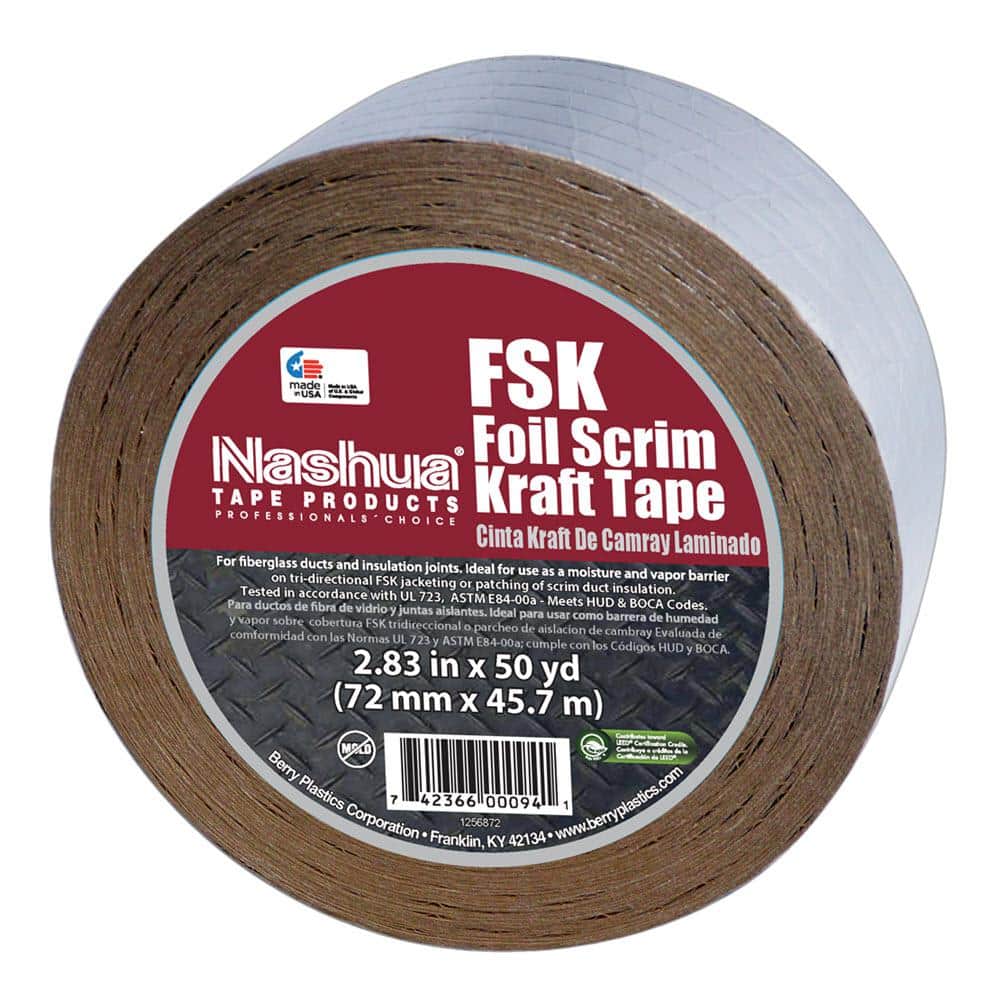 2.83 in. x 50 yds. Foil-Scrim-Kraft Insulation Duct Tape - Hercitys