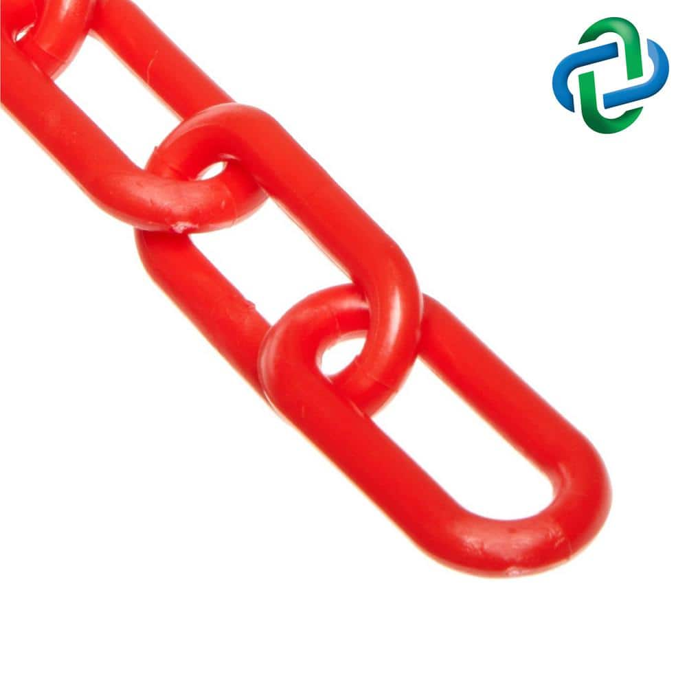 2 in. (54 mm) x 25 ft. Red Heavy-Duty Plastic Barrier Chain - Hercitys