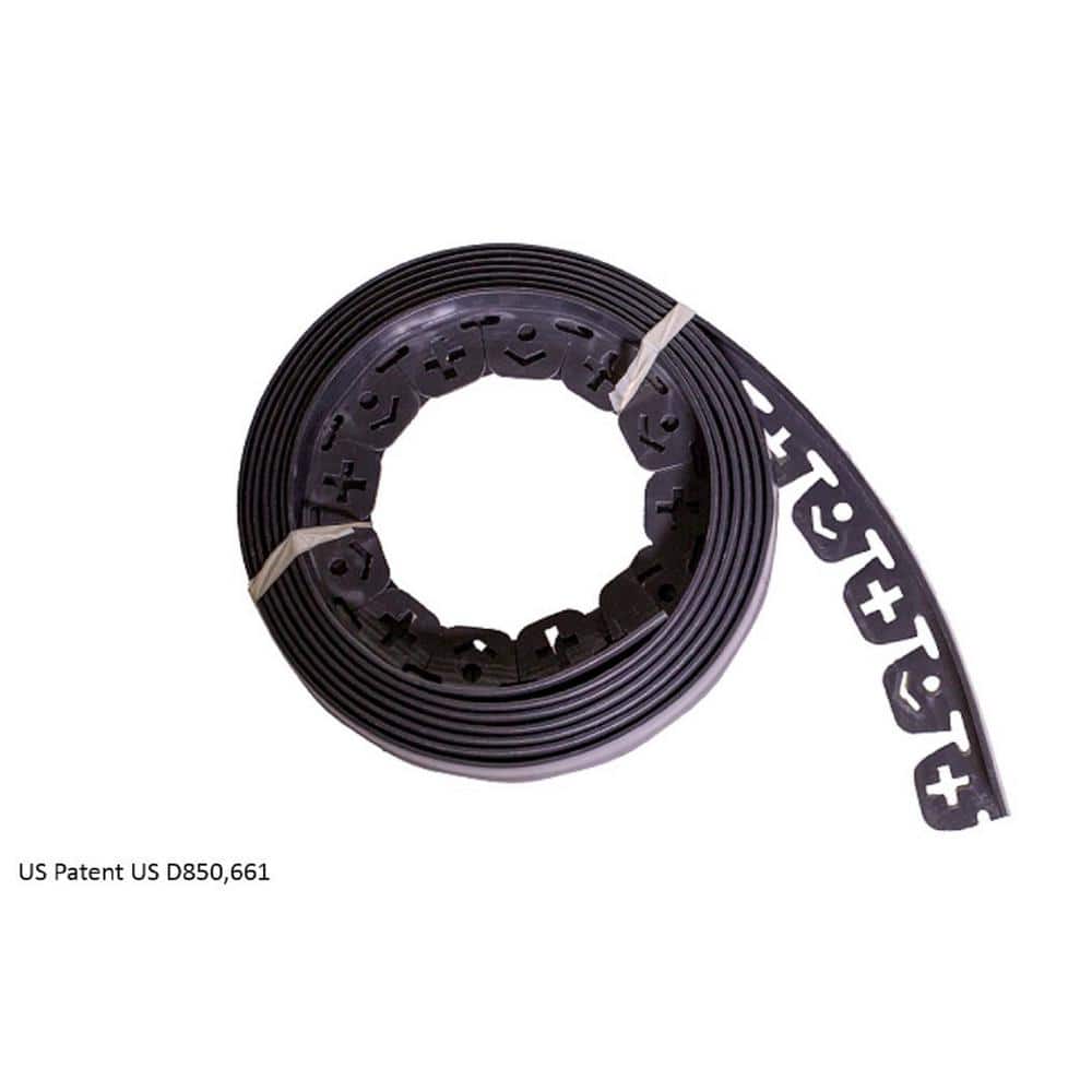 20 ft. Long x 2 in Depth x 1.5 in Height No Dig Edging Polyethylene with Extra Nails - Hercitys