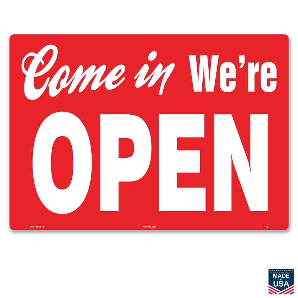 14 in. x 10 in. Come in We’re Open/Closed Sign Printed on More Durable Thicker Longer Lasting Styrene Plastic - Hercitys