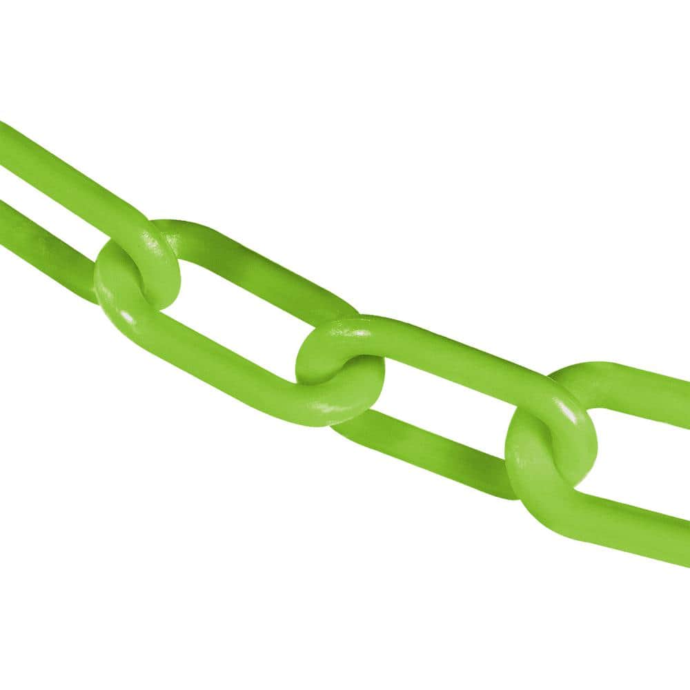 3 in. (#10, 76 mm) x 100 ft. Plastic Safety Chain in Safety Green - Hercitys