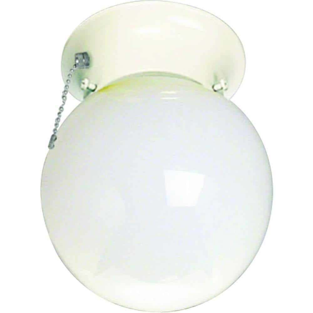 1-Light White Flush Mount - Hercitys