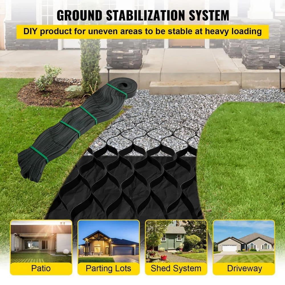 2 in. Ground Stabilization Grid-Heavy-Duty 1885 lb./sq. ft. Load, for Driveways, Patios (27 x 4 ft. 108 sq. ft.) - Hercitys