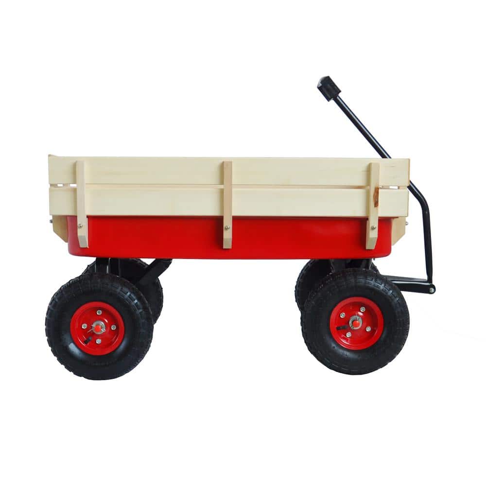 2.8 cu.ft. Steel Wagon Children Kid Garden Cart in Red - Hercitys