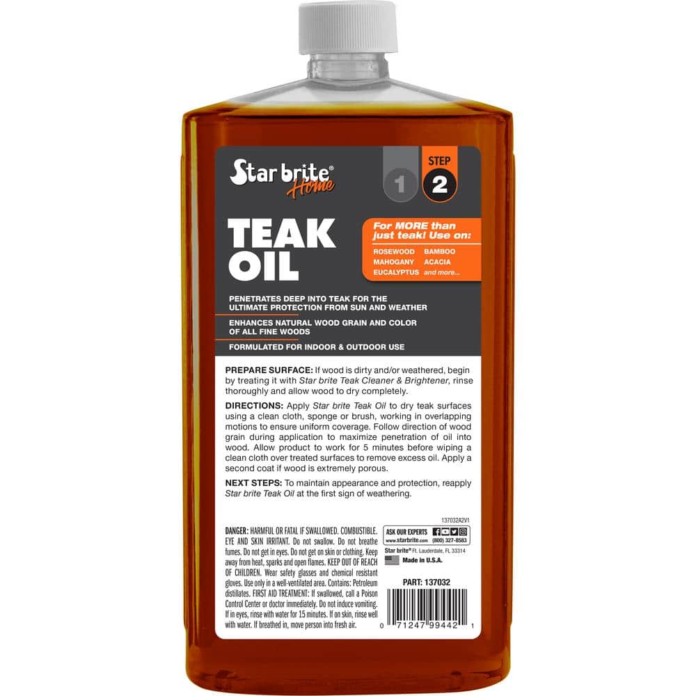 1 Quart Teak Oil in Clear - Hercitys