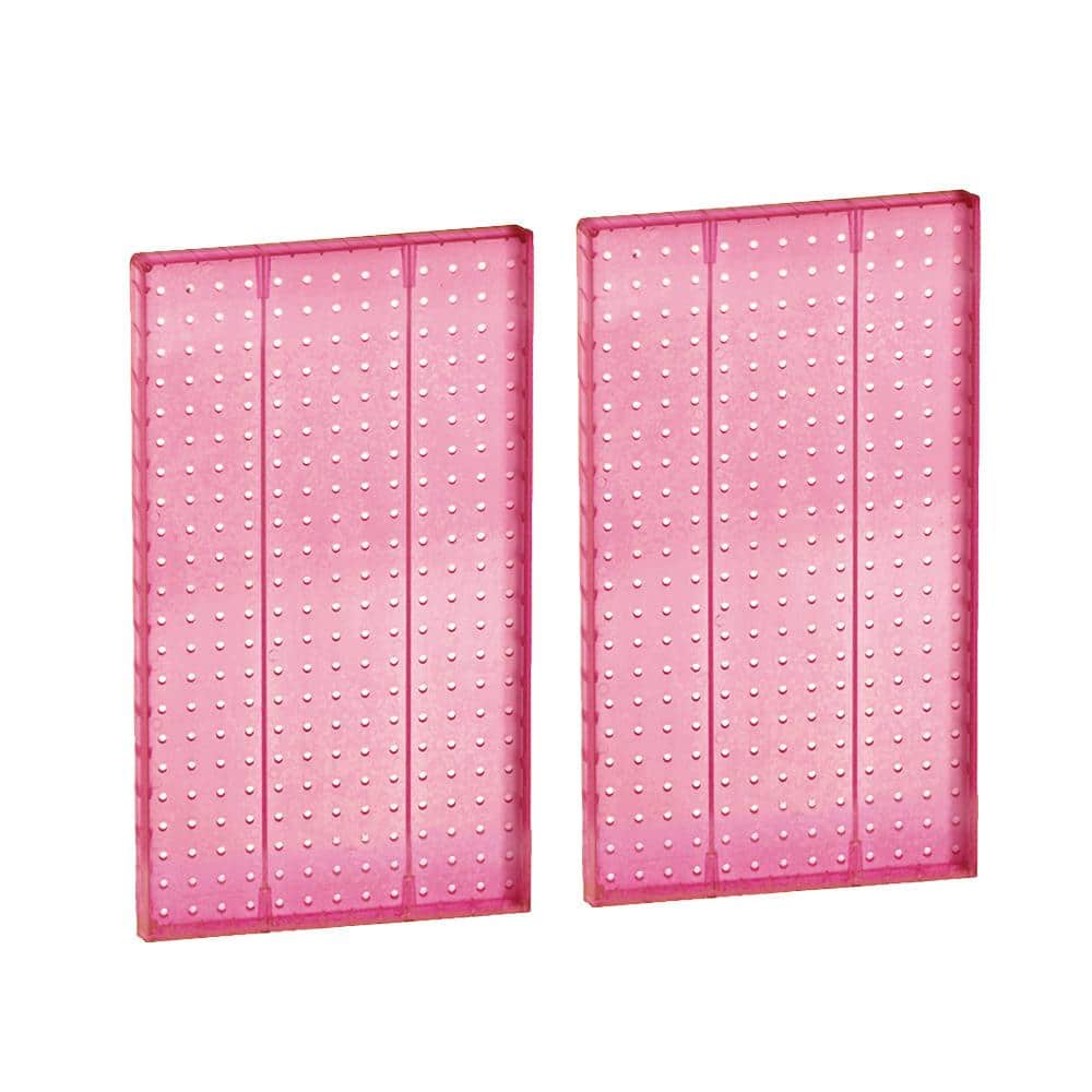 22 in H x 13.5 in W Pegboard Pink Styrene One Sided Panel (2-Pieces per Box) - Hercitys