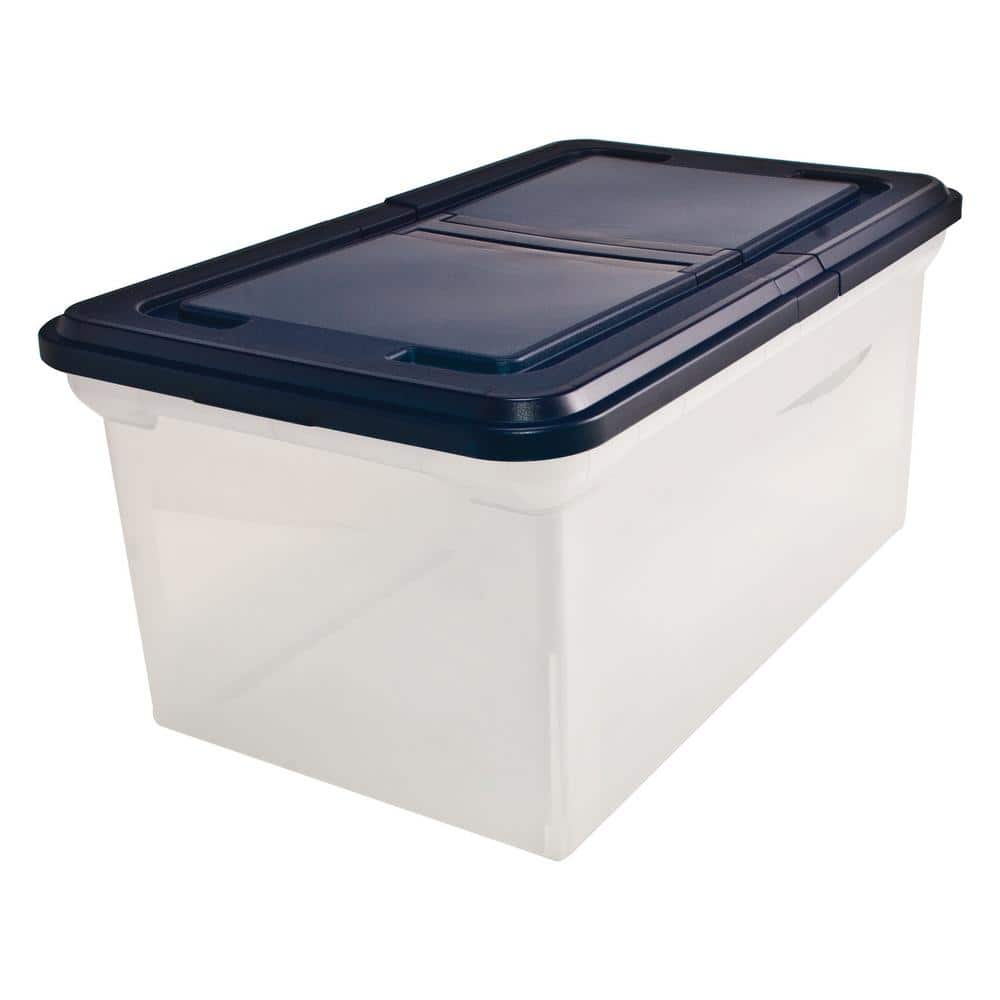 15 Gal. 23 in. Storage Bin with Lid in Clear - Hercitys
