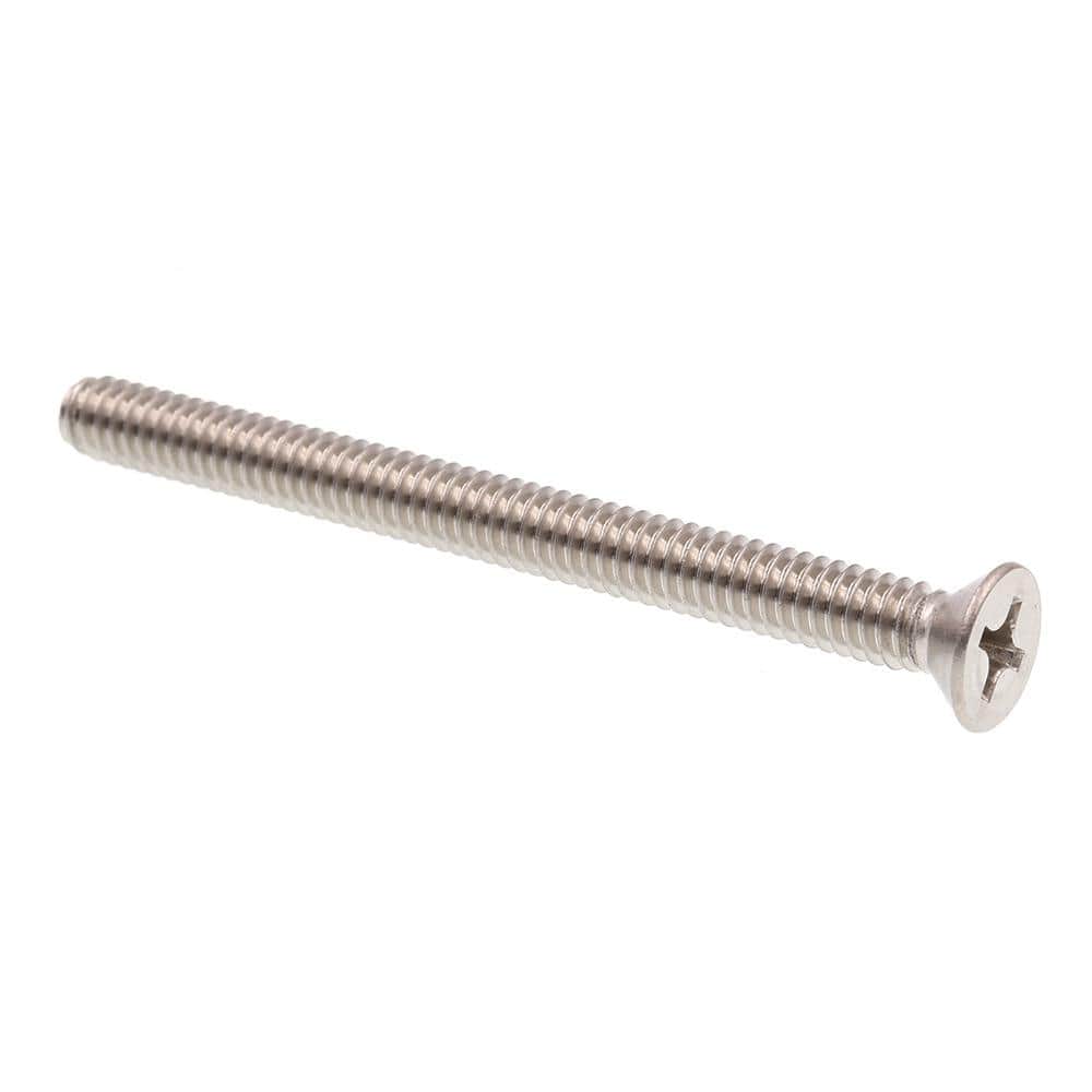 1/4 in.-20 x 3 in. Grade 18-8 Stainless Steel Phillips Drive Flat Head Machine Screws (25-Pack) - Hercitys