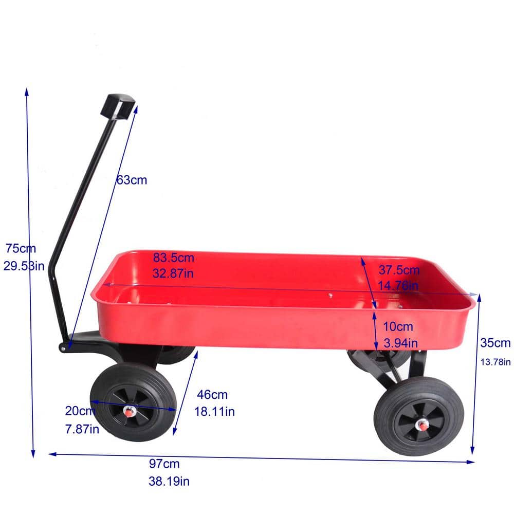 1 cu.ft. Steel All Terrain Cargo Wagon Garden Cart - Hercitys
