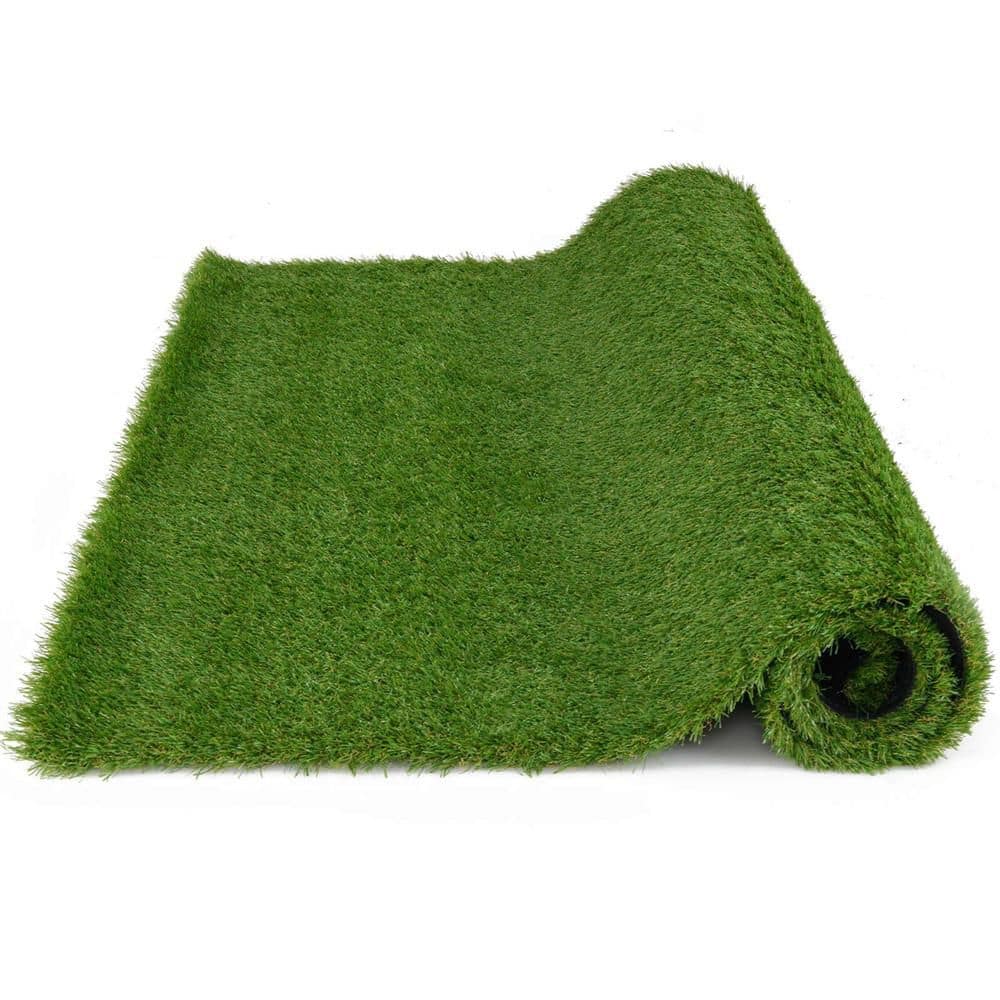 5 ft. x 8 ft. Green Artificial Grass Turf with Drainage Holes Nonslip Bottom 60 OZ Heavy - Hercitys