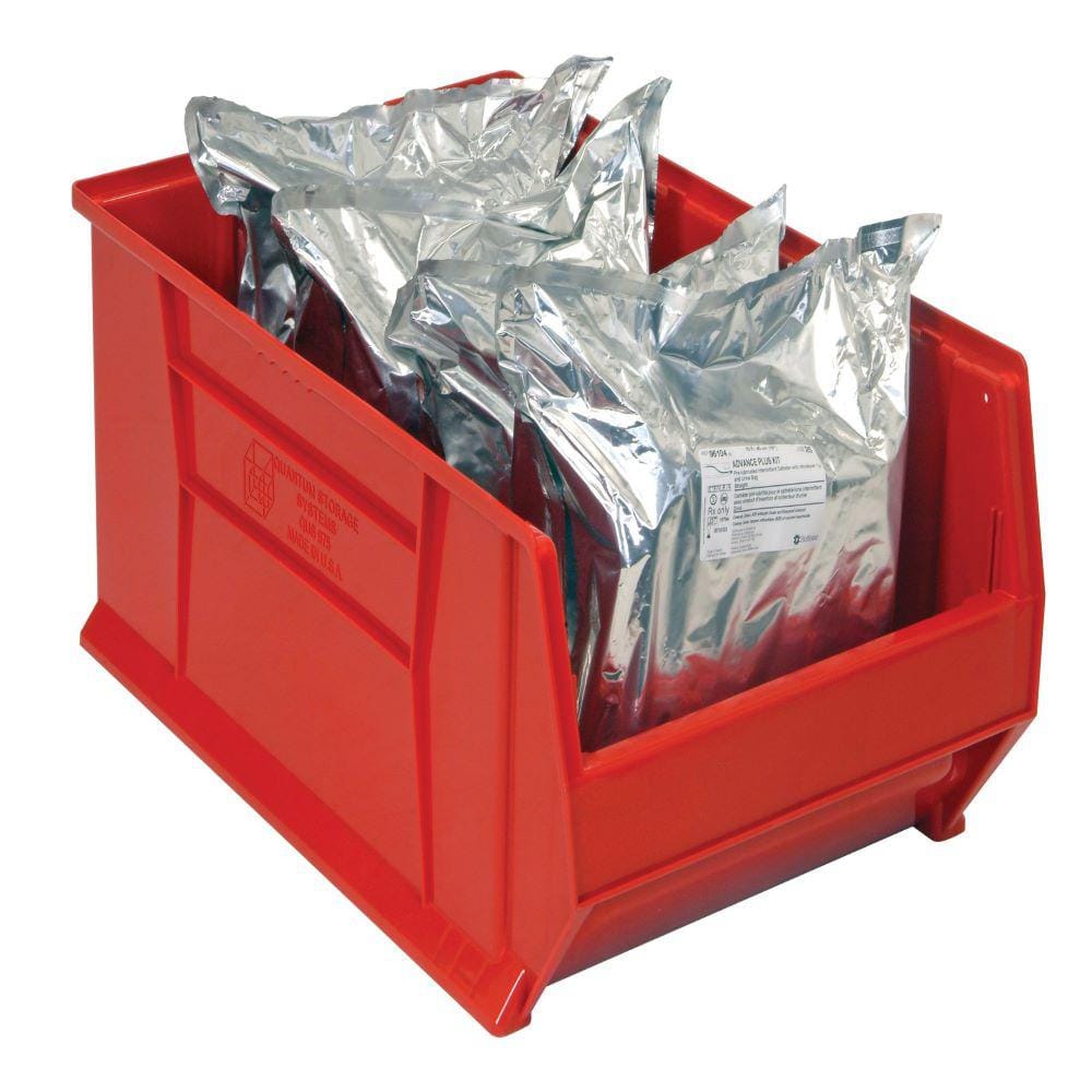 30 in. Quantum Hulk 28 Gal. Storage Tote in Red (1-Pack) - Hercitys