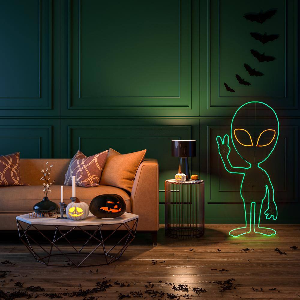 40 in. Halloween Neon Style Alien Decoration - Hercitys