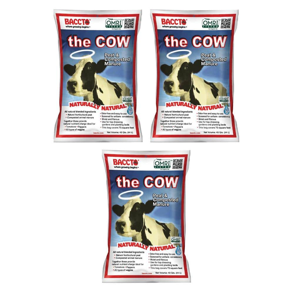 1640 Wholly Cow Horticultural Compost and Manure, 40 Qt. (3-Pack) - Hercitys