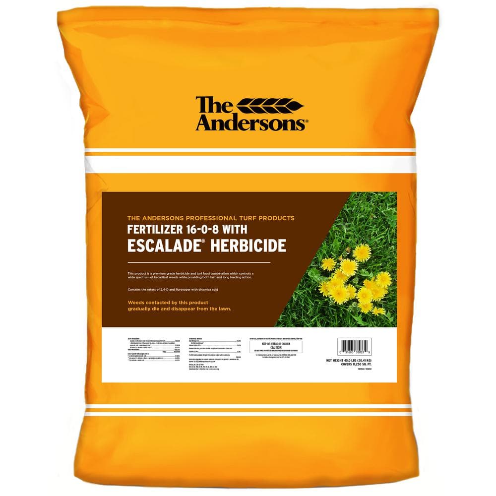 45 lbs. 11,250 sq. ft. 16-0-8 Fertilizer with Escalade Post-Emergent Herbicide - Hercitys