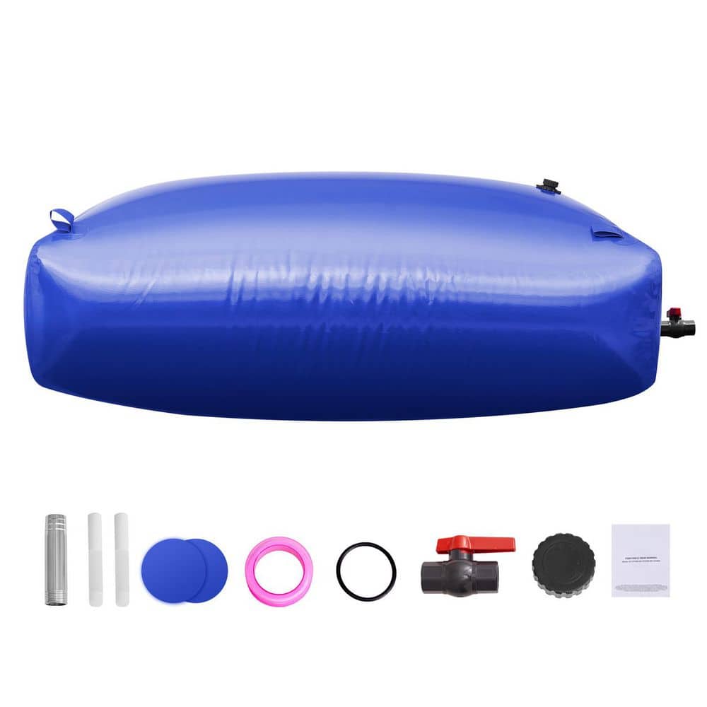 1000L Water Storage Bladder, 264 Gal. Collapsible PVC Water Tank, Portable Soft Water Bag for Camping, Fire Prevention - Hercitys