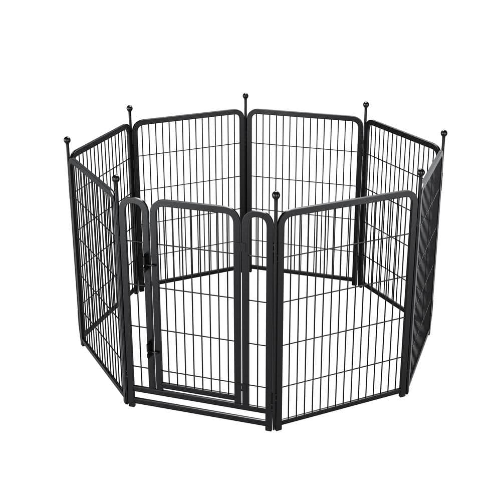 40 in. Heavy Duty Metal Iron Garden Fence for Dogs and Pets - Hercitys